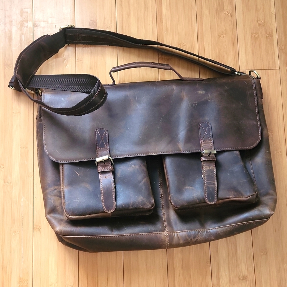 Buffalo Leather Computer bag-Great Gift, Brand New, Never Used, Crisp Feel